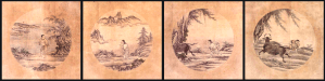 Ten Ox-herder paintings attributed to the Japanese monk painter Tenshō Shūbun